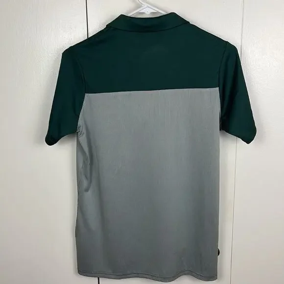 Antiqua Womens Golf Shirt Polo Small Green White Short Sleeve Collar 2 Button - Picture 5 of 5